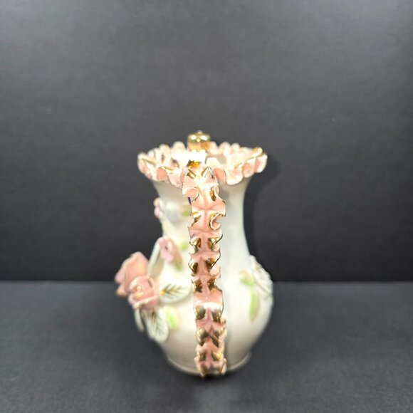 VTG Porcelain French Teapot Vase Floral Figurine Capodimonte Style - Picture 2 of 8